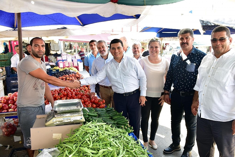 Başkan Tütüncü pazar denetiminde