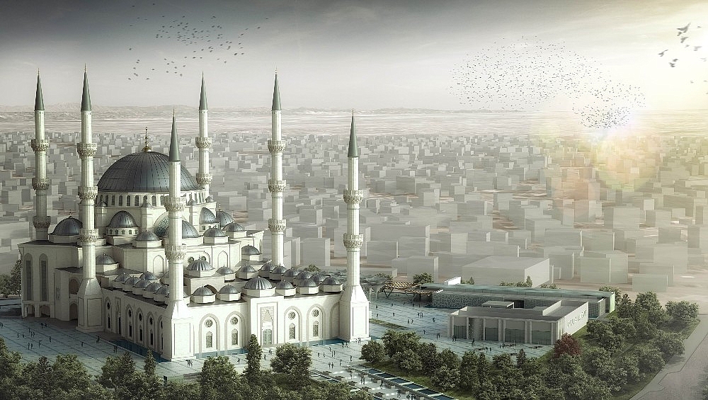 Antalya'nın en büyük camisinde çalışmalar devam ediyor