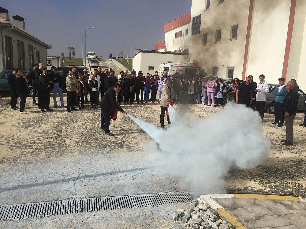 Elmalı Devlet Hastanesi'nde yangın tatbikatı