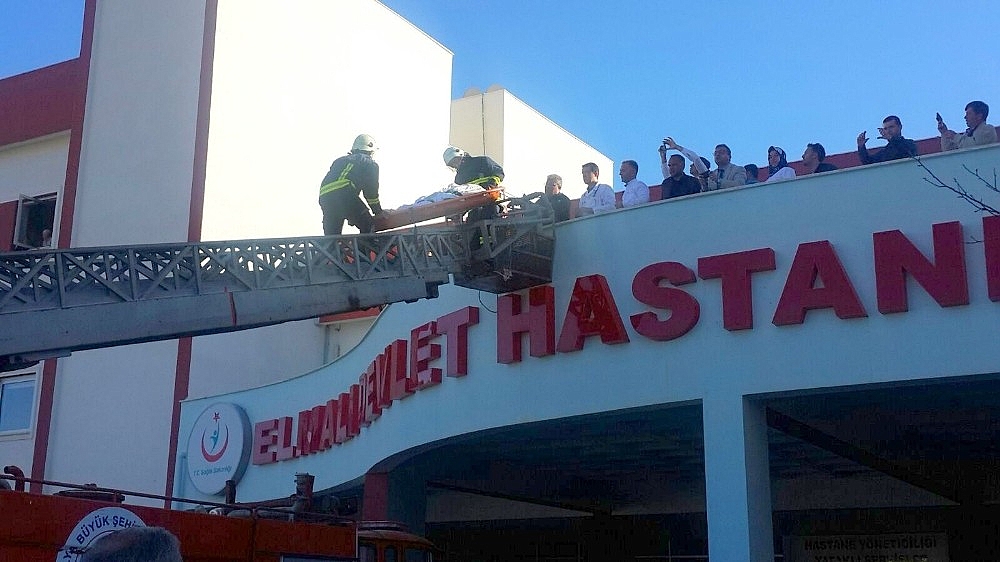 Elmalı Devlet Hastanesi'nde yangın tatbikatı