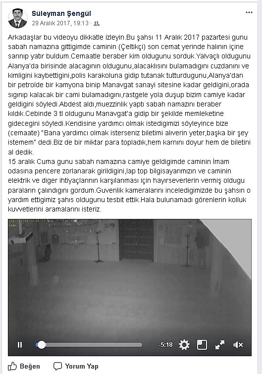 İmamın para toplayıp yardım ettiği camiyi soydu! (Videolu)