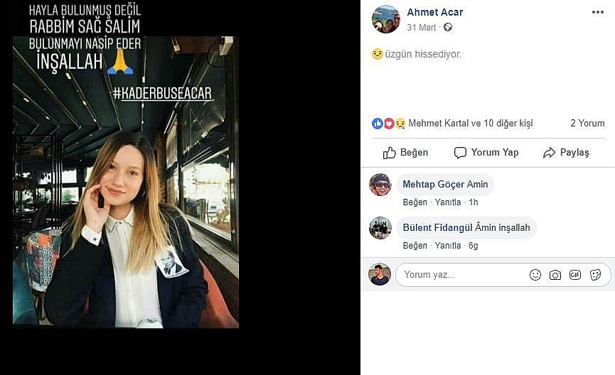 '24 Ocak 2019 saat:14.26.33 saniye benim hayatımın sona erdiği gün'