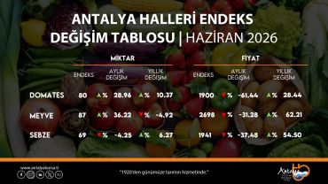 ATB, Haziran Ayı Hal Endeksi'ni açıkladı